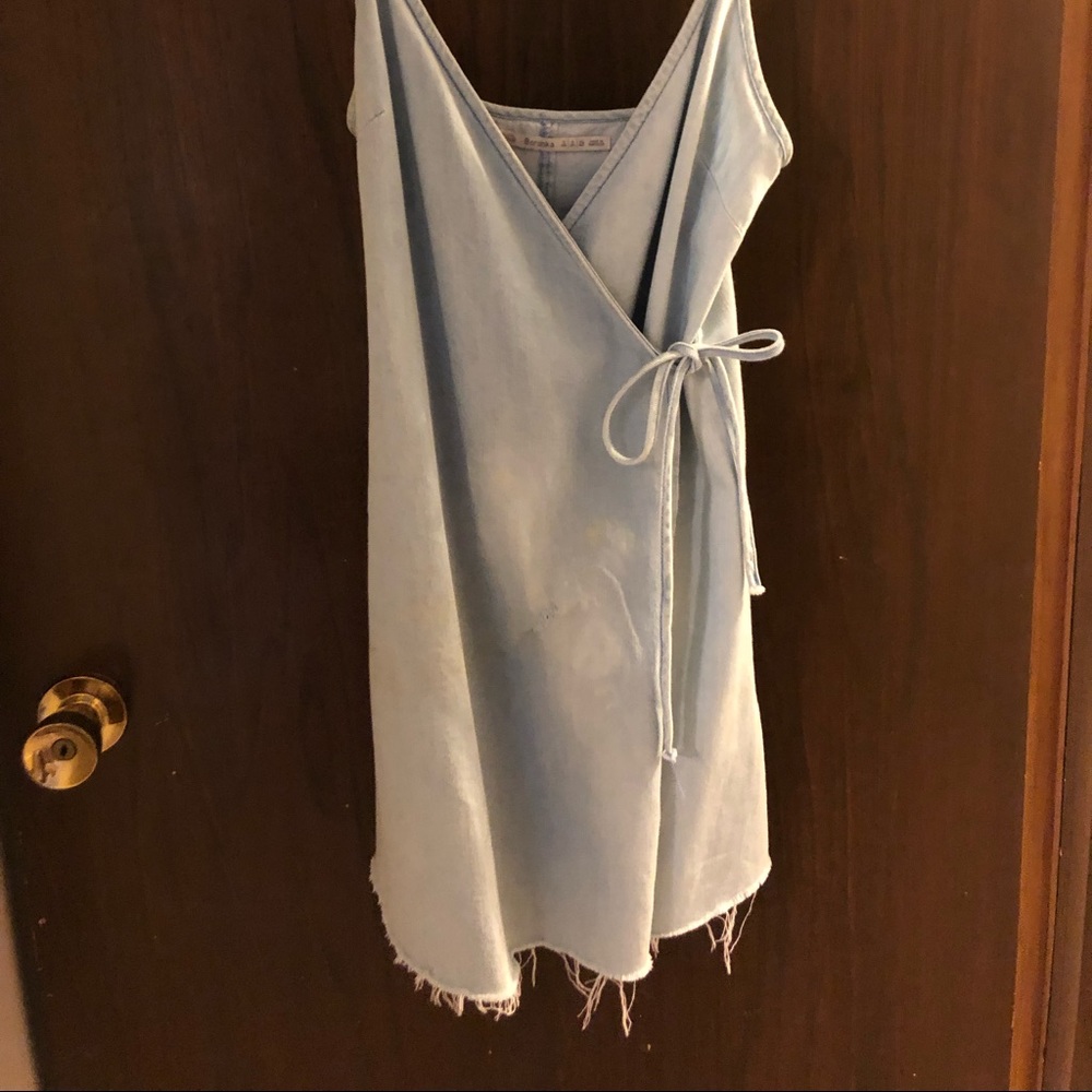 BERSHKA Denim wrap dress